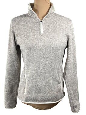 Charles River Apparel Seaside 1/4 Zip Pullover Sweatshirt Oatmeal Size S Small F